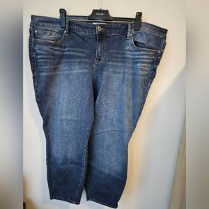 Torrid Ankle Skinny blue jeans capris, Size 26